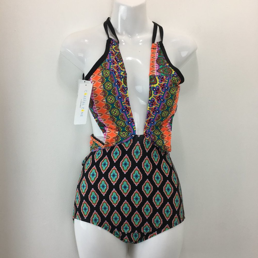 NEW Coastal Zone By Jantzen Womens One Piece Swimsuit Size XS